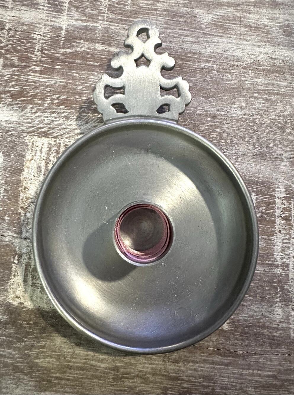 Vintage Pewter International Silver Porringer Style Candlestick Holder